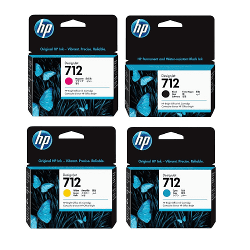 HP 712 Full Set 4 Color Original DesignJet Inkjet Cartridge in Bangladesh
