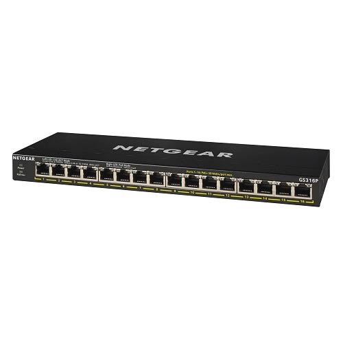 Netgear GS316P 16 Port Gigabit Ethernet Unmanaged PoE+ Switch with Flex PoE (115W) in Bangladesh