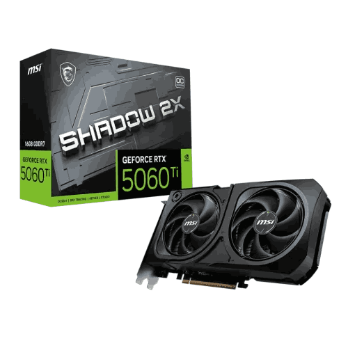 MSI GeForce RTX 5060 Ti 16G SHADOW 2X OC PLUS 16GB GDDR7 Graphics Card